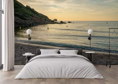 Sunset Cala in Es Tancats. Minorca. Spain Wall mural