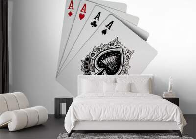 aces from a deck of poker cards Wall mural