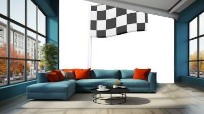 A checkered racing flag symbolizing the finish line in a race or motor sport event indicating the end of the race Wall mural