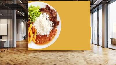 Traditional Brazilian meal named prato feito. Business, presentation with space to write text. Ready  template Wall mural