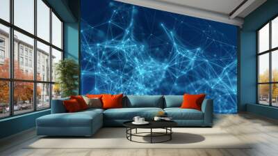 Illustration of abstract network connection structure Wall mural