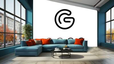 Digital technology font rounded alphabet, including set from five of different thicknesses trendy letter G, modern minimal trendy vector illustration 10EPS Wall mural