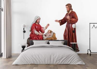 Wooden nativity scene Wall mural