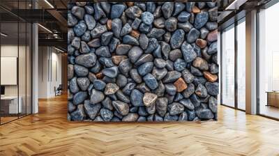 Grey and Blue pebble beach texture for natural backgrounds Wall mural