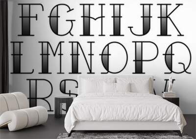 vector font tattoo old school Wall mural