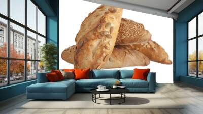 Fresh bread isolated on the white Wall mural