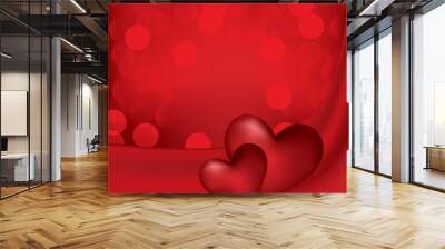 Hearts. Valentine's day card Wall mural