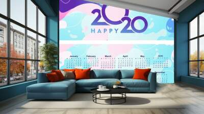 2020 calendar abstract background Wall mural