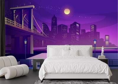 abstract night city Wall mural