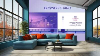 Business card city Wall mural