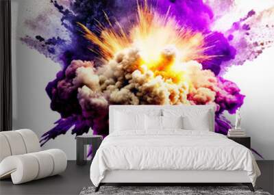 Cloud Explosion isolated on transparent background - Generative AI
 Wall mural