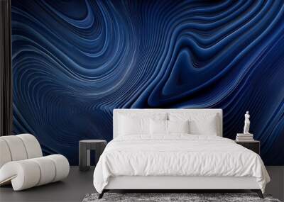 dark blue topographic backgrounds and textures with abstract art creations random waves line background Wall mural