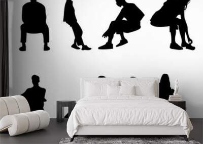 8 png silhouettes of people in sitting postures	
 Wall mural