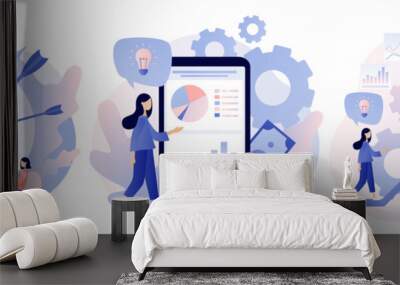 Business success. Flat style. Vector illustration Wall mural