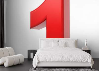 3d shiny red number collection - 1 Wall mural