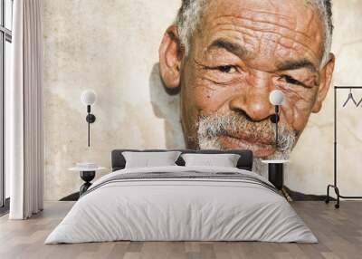 Old African black man with characterful face Wall mural