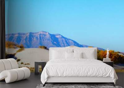 Panorama of colors and shapes in White Sands National Monument in New Mexico Wall mural