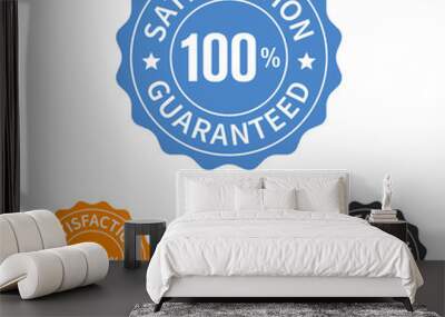 100% satisfaction guaranteed seal or label flat icon Wall mural