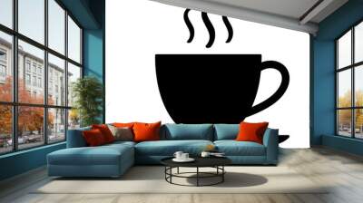 A cup of hot cafe coffee or caffeine drink flat vector icon for food apps and websites Wall mural