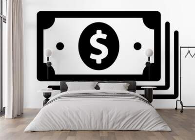 A stack of cash money or dollar bills flat vector icon for financial apps and websites Wall mural