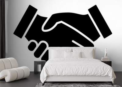 Business agreement handshake or friendly handshake line art icon for apps and websites Wall mural