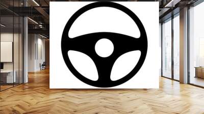 Car / automobile steering wheel or driving wheel flat icon for apps and websites Wall mural