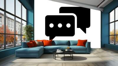 Chatting or messaging bubbles with dots flat icon apps and websites Wall mural