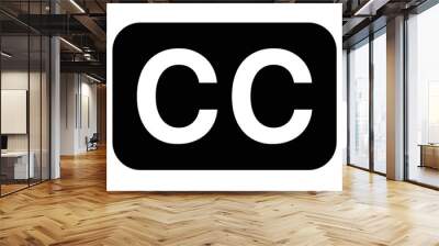 Closed captioning or subtitling flat vector icon for apps and websites Wall mural