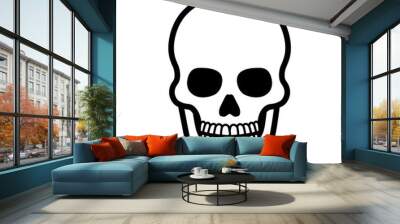 Death skull or human skull line art icon for games and websites Wall mural