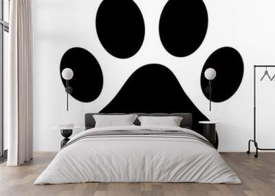 Dog or cat paw print flat icon for animal apps and websites Wall mural