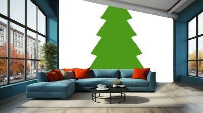 Evergreen conifer / pine tree flat stylized color icon for apps and websites Wall mural