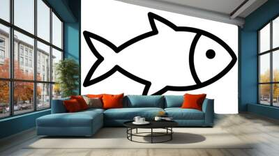 Fish or seafood line art icon for food apps and websites Wall mural