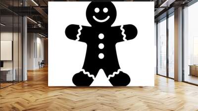 Gingerbread man holiday biscuit or cookie flat vector icon for food apps and websites Wall mural