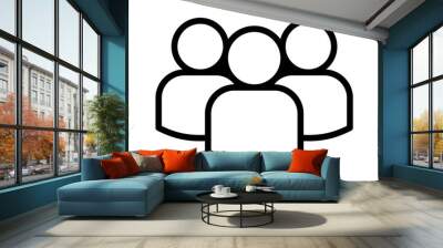 Group of people or group of users / friends line art icon for apps and websites Wall mural