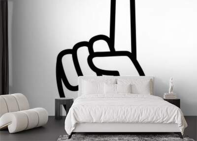 Hand with number 1 / one finger line art icon for apps and websites Wall mural