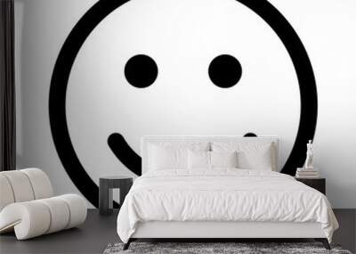 Happy smiley face or emoticon line art icon for apps and websites Wall mural