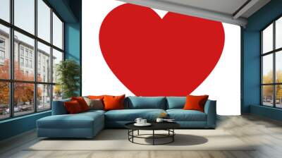 Heart, love, romance or valentine's day red vector icon for apps and websites Wall mural