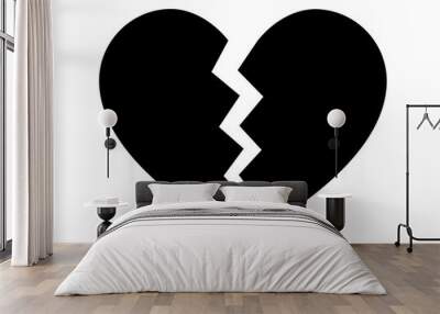 Heartbreak / broken heart or divorce flat icon for apps and websites Wall mural