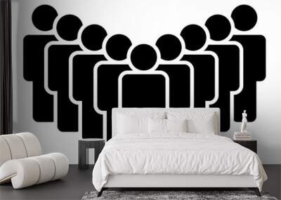 Large group of people, team or crowd flat vector icon for business apps and websites Wall mural