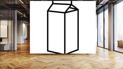 Large milk carton box line art vector icon for food apps and websites Wall mural