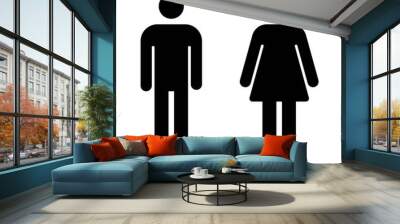 male and female bathroom / restroom sign flat icon for apps and websites Wall mural