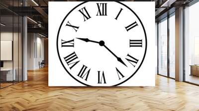 Old fashion vintage clock face line art icon for apps and websites Wall mural