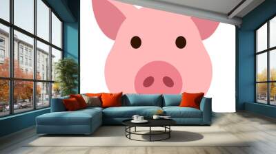 Pig head / face or pork bacon flat vector color icon for animal apps and websites Wall mural