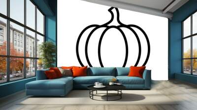 Pumpkin - squash for Halloween or Thanksgiving line art icon for apps and websites Wall mural