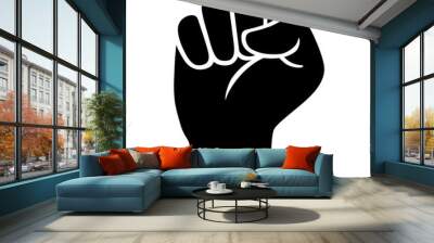 Raised fist - symbol of victory, strength, power and solidarity flat icon for apps and websites  Wall mural