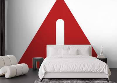 Red Alert warning or notification alert flat icon for apps and websites Wall mural