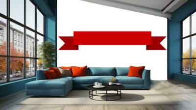 red banner ribbon flat vector design for print and websites Wall mural