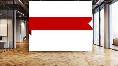 red banner ribbon strip with bend flat design for print and websites Wall mural