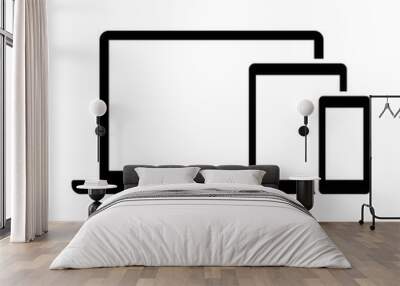 Responsive design laptop, tablet and smartphone screen icon  Wall mural