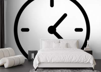 Simple clock face, clockface or watch face with hands line art icon for apps and websites Wall mural